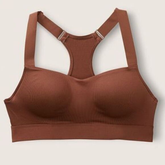 Victoria’s Secret Pink Ultimate Push Up Padded sport yoga gym bra brown X-Large - Picture 2 of 7